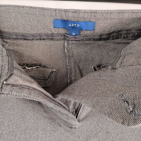 Apt. 9 Slim Leg Super Stretch Ankle Pants Women’s Sz 16 Flat Front Mid Rise - Picture 4 of 8